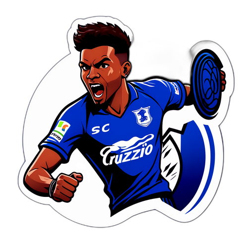 Desenho de Jogador do Cruzeiro em Ação