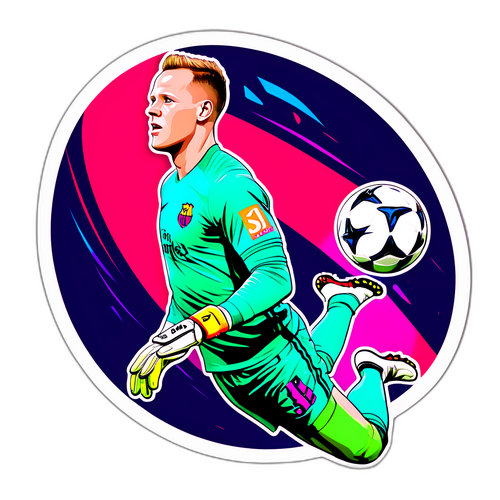 Stiker Dinamis Marc-André ter Stegen dalam Aksi