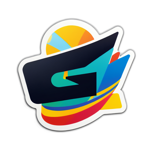Sticker Colorido con Elementos de Noticias