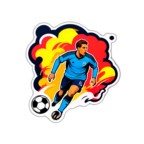 역동적인 축구 장면 스티커