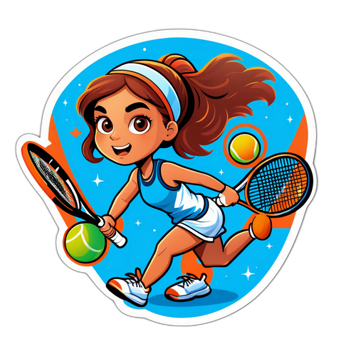 Sticker de tennis caricatural
