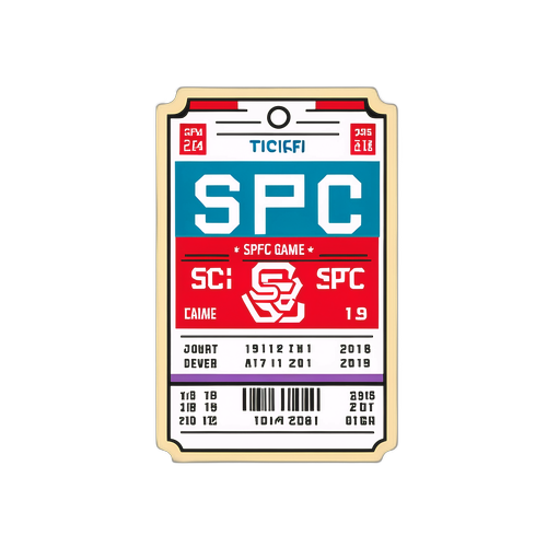 Ilustração de um ingressos estilizado para um jogo do SPFC