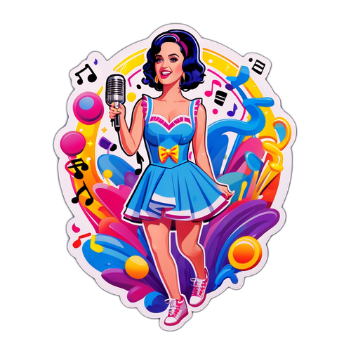 Stiker Berwarna-warni Katy Perry dalam Konser yang Ceria