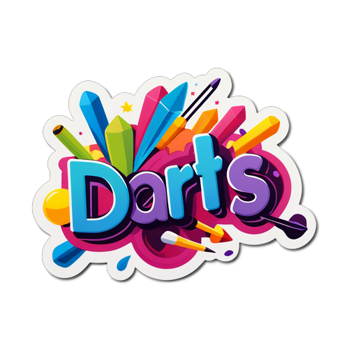 Sticker van het woord 'Darts'