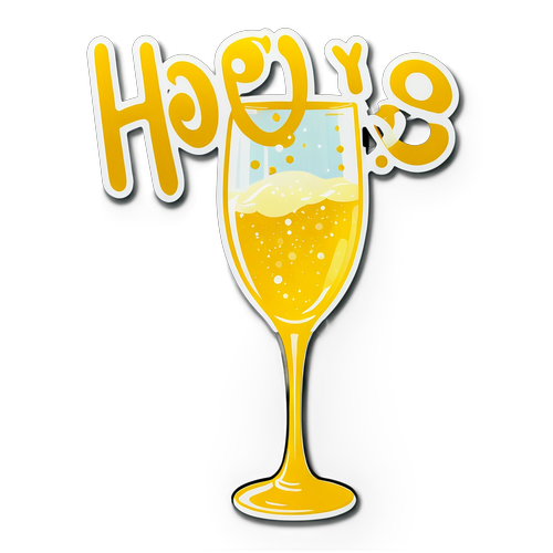 Happy 2025! Champagneglas Sticker