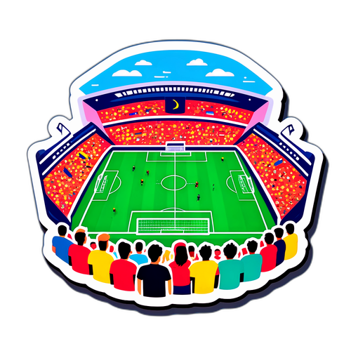 Estádio Lotado Durante um Jogo de Futebol