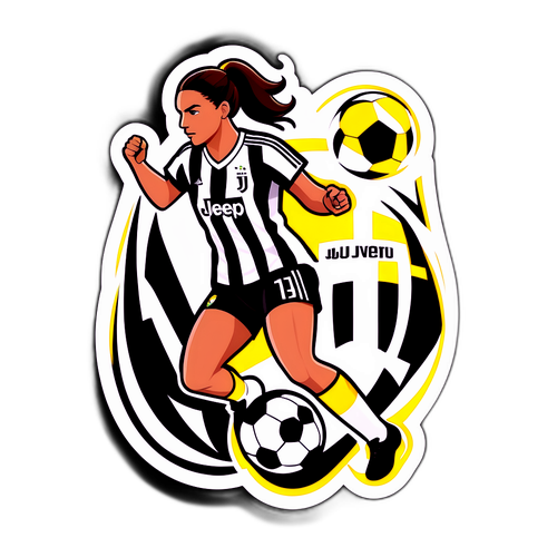 Adesivo Dinamico Calcio Femminile Juventus