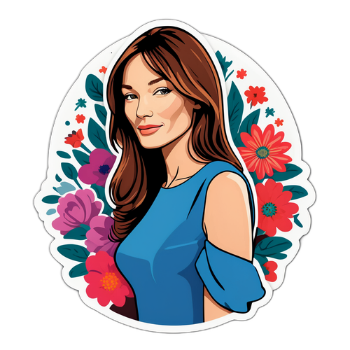 Stilig klistremerke med Carla Bruni