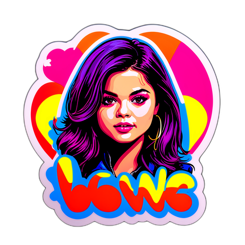 Selena Gomez Pop Art Klistremerke