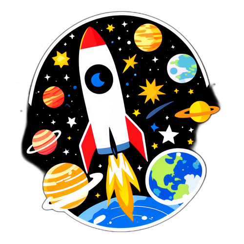 宇宙とロケットをテーマにしたデザイン
