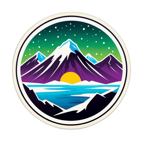 Minimalist Sticker av Svalbards Naturlige Skjønnhet