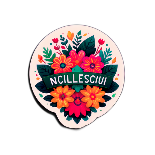 Sticker Floral cu Numele Costion Nicolescu