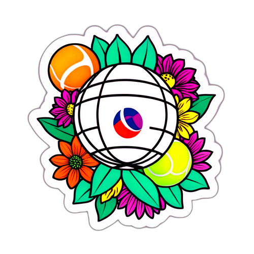 Tennisball mit Blumen