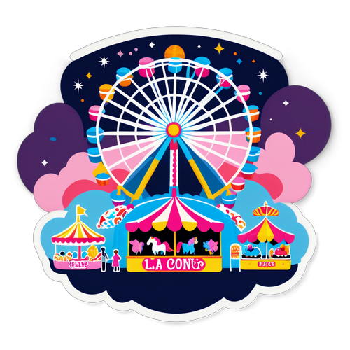 Whimsical LA County Fair Sticker
