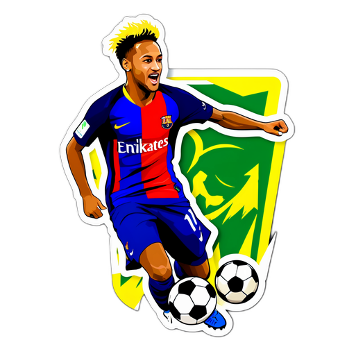Adesivo di Neymar in Azione