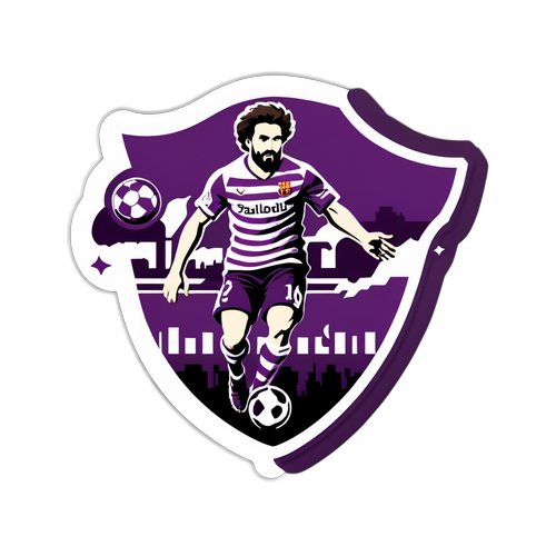 Samolepka s fotbalovou akcí Valladolid a Barcelony