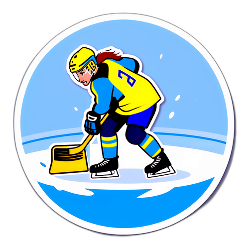 Thrilling Women's Hockey Puck Approaching the Goal