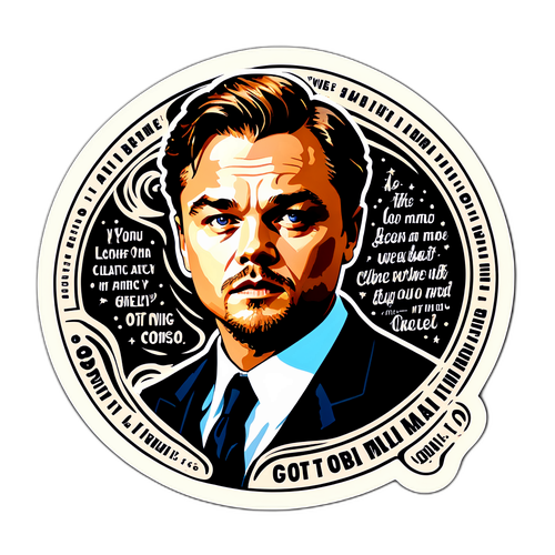 Vintage Leonardo DiCaprio Sticker with Iconic Movie Quotes