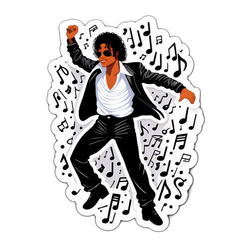 Autocollant emblématique de Michael Jackson dans sa pose de danse célèbre