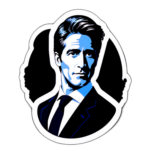 Bold Silhouette Sticker of a Trusted News Anchor
