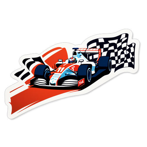 Dynamiczna naklejka F1 z wzorem w szachownicę