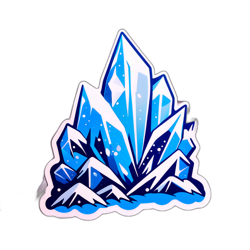 Jegláncok csillogó kristályai