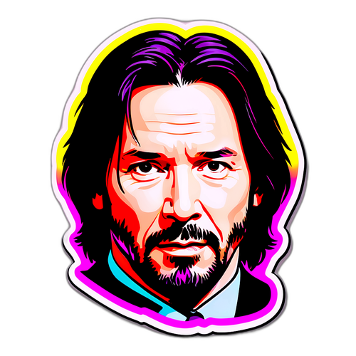 Création d'un autocollant de Keanu Reeves en look rétro