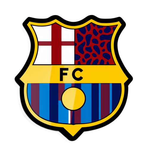 FC Barcelona Sticker met Camp Nou Silhouette