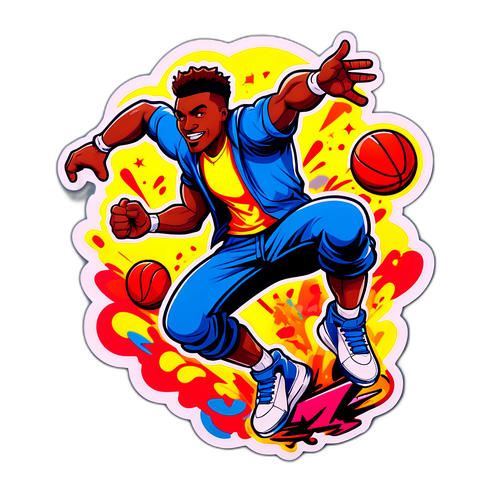 Спортивный герой, выполняющий уникальный трюк