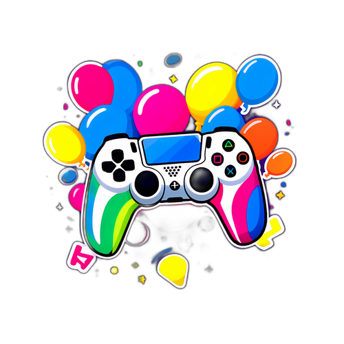 Festlig PlayStation 5 Sticker med Kontroller