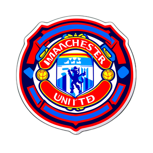 Futbol Maç Atmosferi ile Birleşen M United Logo Sticker'ı
