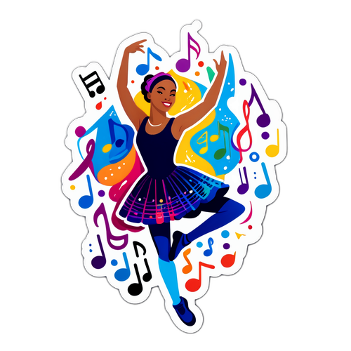 Sticker van Camille Laus met dansbewegingen