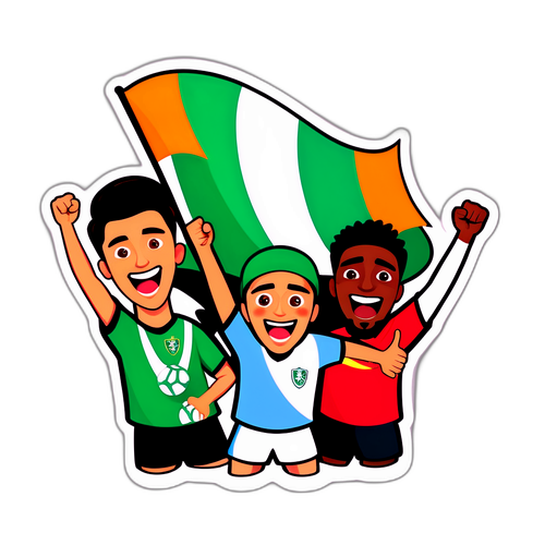 아일랜드와 포르투갈의 축구 팬 스티커