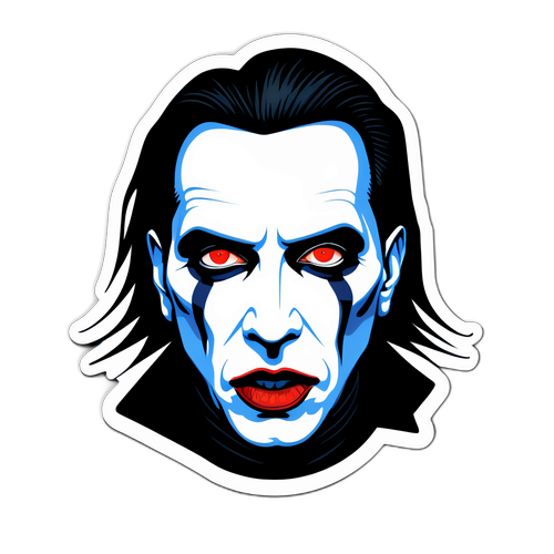 Sticker z motywem muzycznym w stylu mrocznym