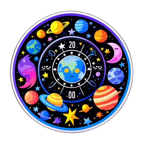 Adesivo a tema astrologico con l'oroscopo per il 2026