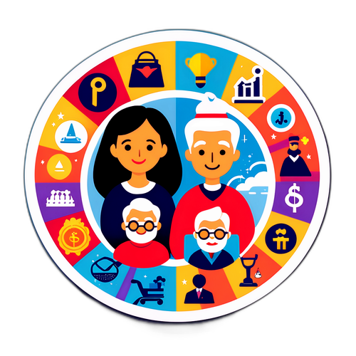 Sticker die de pensioenherziening symboliseert