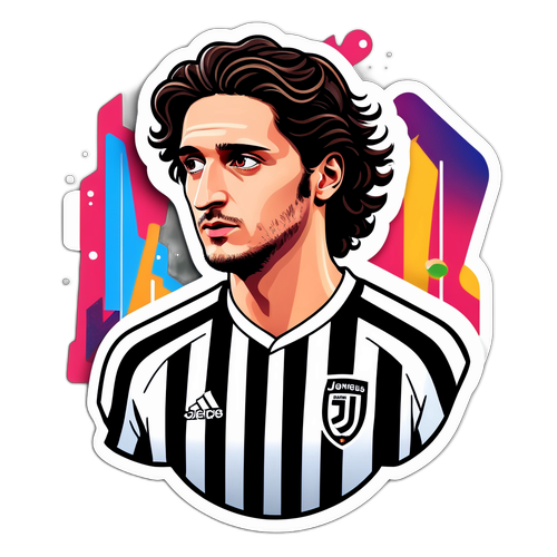 Conception dynamique d'Adrien Rabiot en maillot Juventus