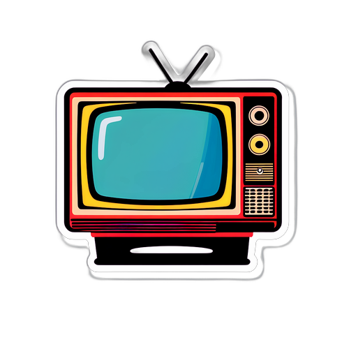 विंटेज टीवी सेट स्टिकर