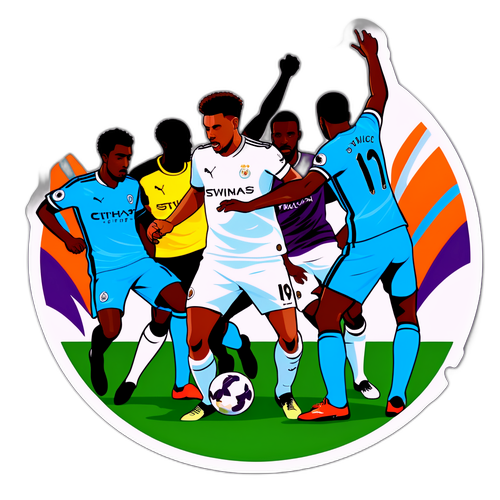 Swansea ja Manchester City -joukkueet taistelevat pallosta