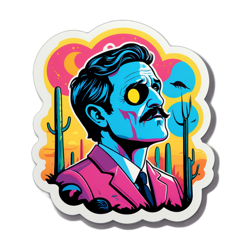 Gerçeküstü Pedro Pascal Karakterleri Sticker Tasarımı