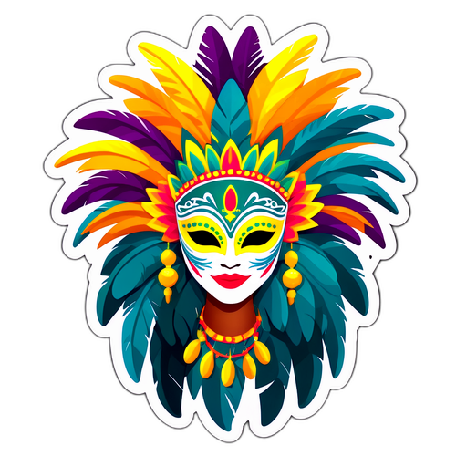 Стикер, що порівнює бразильський карнавальний колорит і туниської культурної багатства