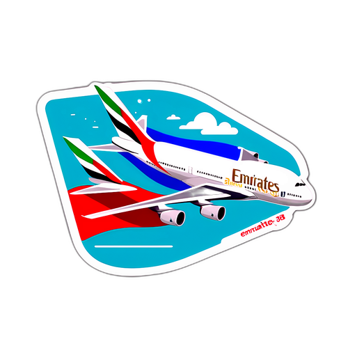 Sticker ya Kusherehekea Marejeo ya Dharura ya Emirates A380