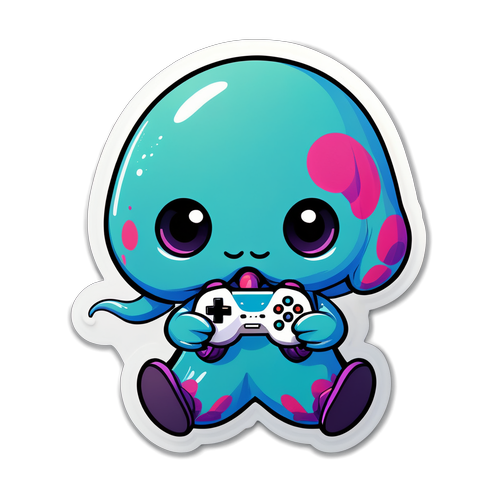 Masayang Sticker ng Cute na Squid