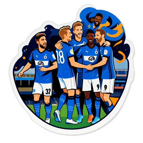 Desenho da equipe Atalanta com jogadores, estádio e fãs