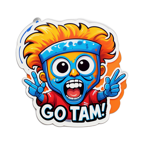 מדבקת דמות whimsical עם פן צבעוני