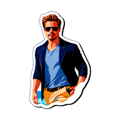 Plajda Yürüyen Brad Pitt