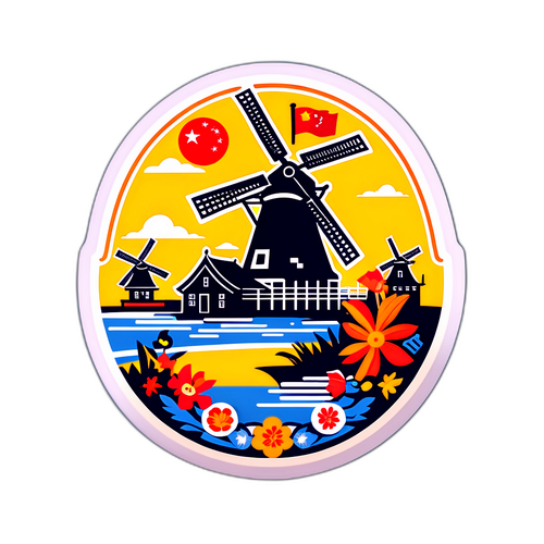 荷兰与中国文化结合的艺术贴纸
