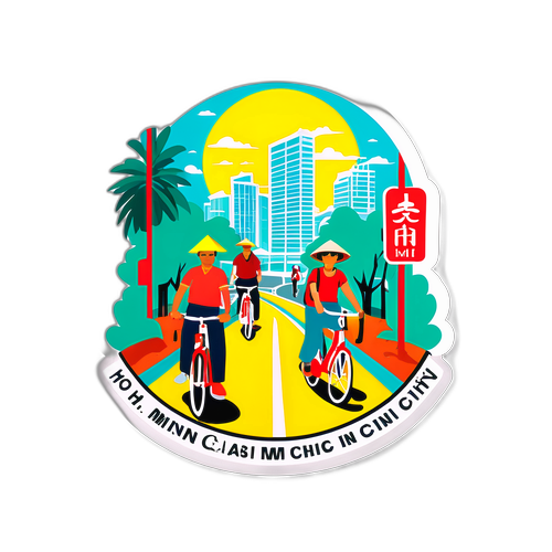 Sticker về TP.HCM với bầu trời nắng đẹp