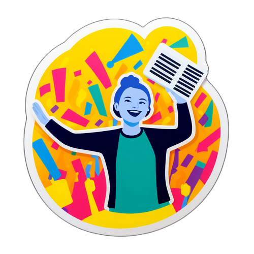 Fargerik klistremerke av Lise Fjeldstad