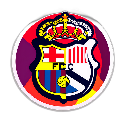 Αφηρημένη ερμηνεία λογότυπων Μπαρτσελόνα και Ρεάλ Μαδρίτης